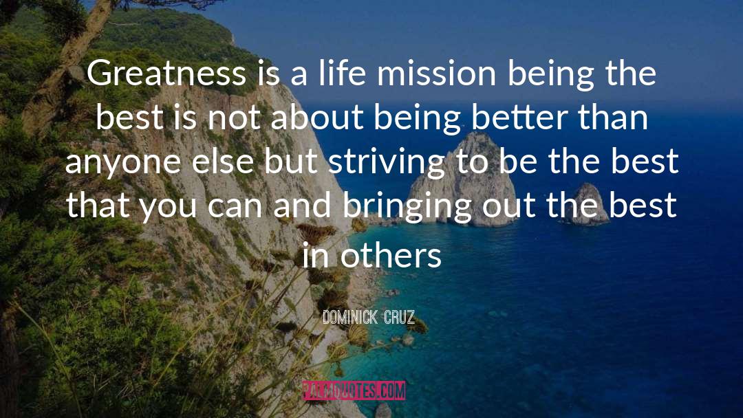 Mission quotes by Dominick Cruz