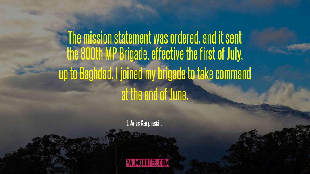 Mission Statement quotes by Janis Karpinski