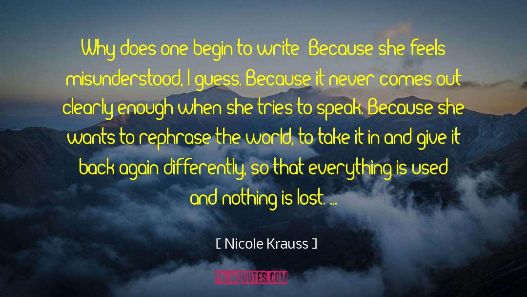 Misunderstood quotes by Nicole Krauss