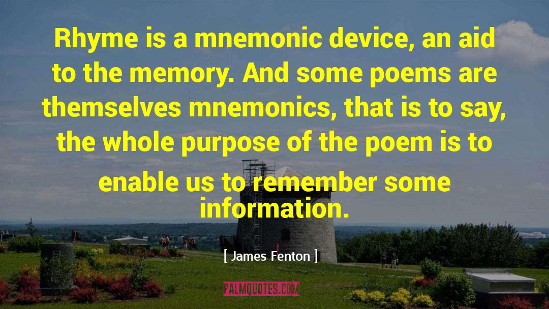 Mnemonic quotes by James Fenton