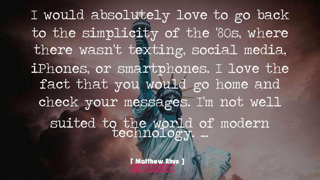 Modern Technology quotes by Matthew Rhys