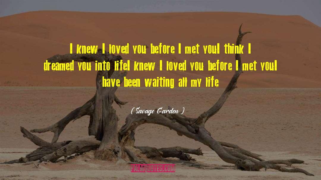 Moment I Knew I Loved You quotes by Savage Garden