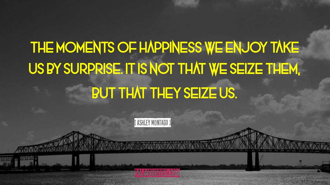 Moments Of Happiness quotes by Ashley Montagu