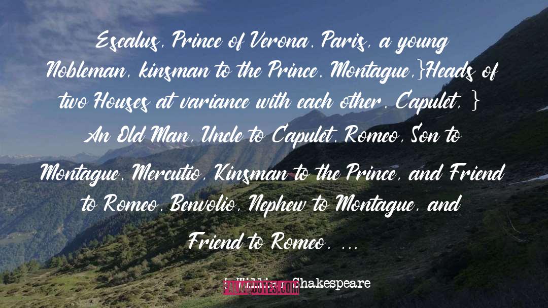 Montague quotes by William Shakespeare