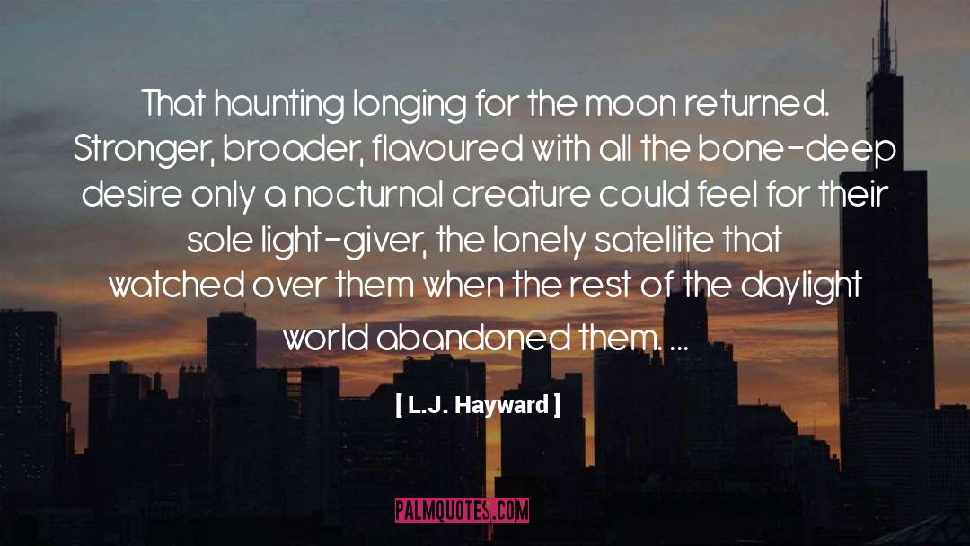 Moon quotes by L.J. Hayward