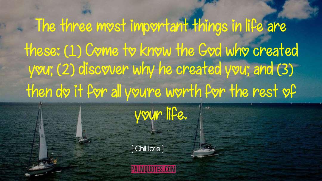 Most Important Things In Life quotes by ChiLibris