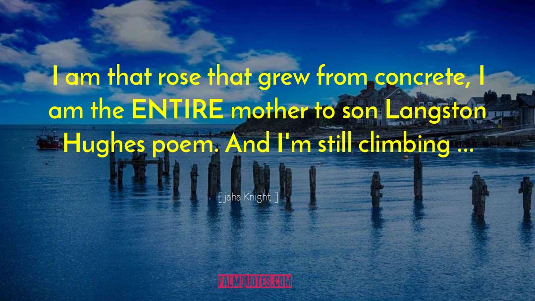 Mother To Son Poem quotes by Jaha Knight