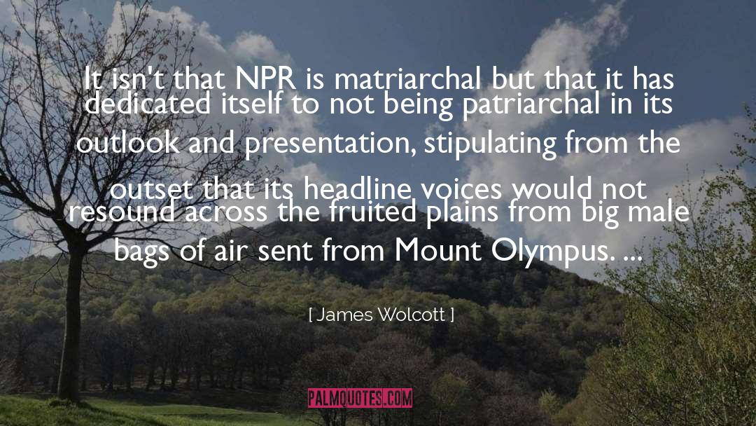 Mount Olympus quotes by James Wolcott