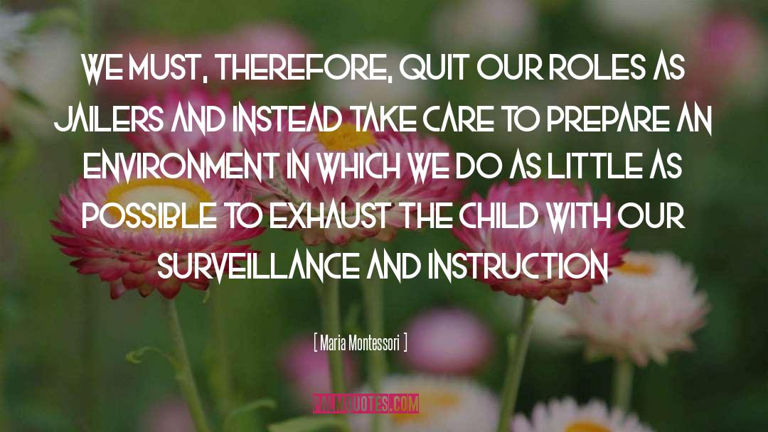 Movie Surveillance quotes by Maria Montessori