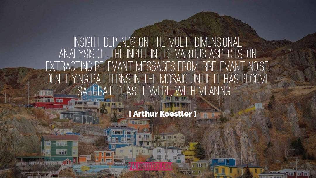 Multi Dimensionality quotes by Arthur Koestler