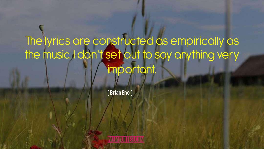 Music Lyrics quotes by Brian Eno