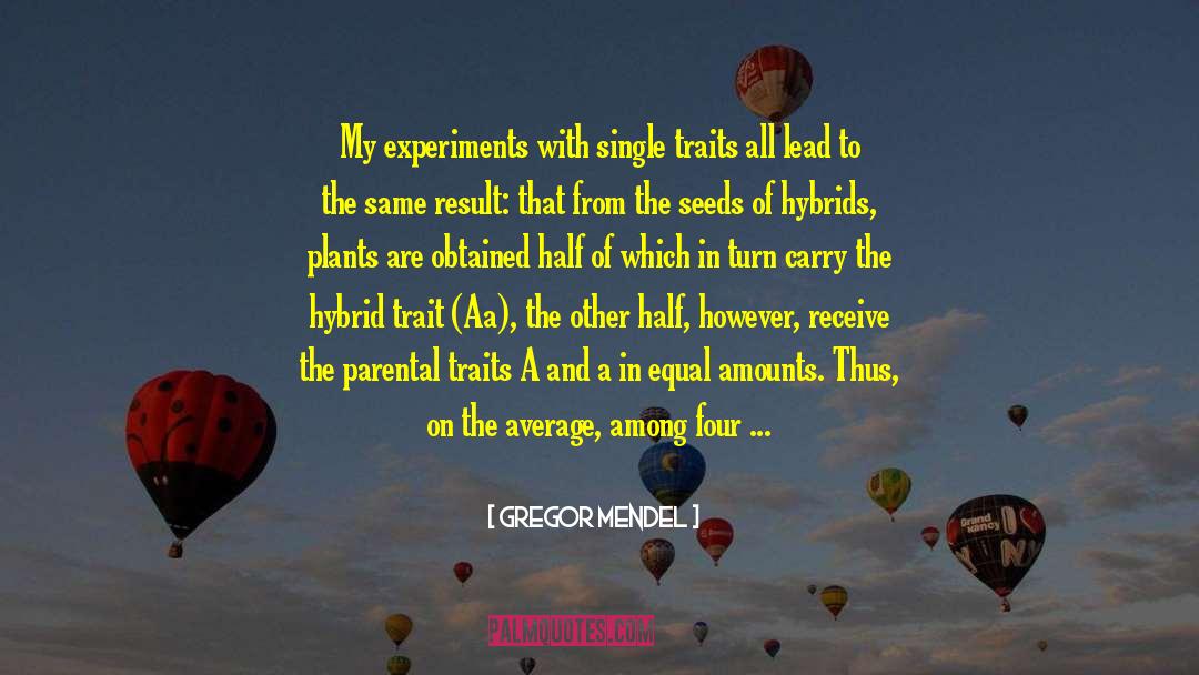 My Experiments With Love quotes by Gregor Mendel