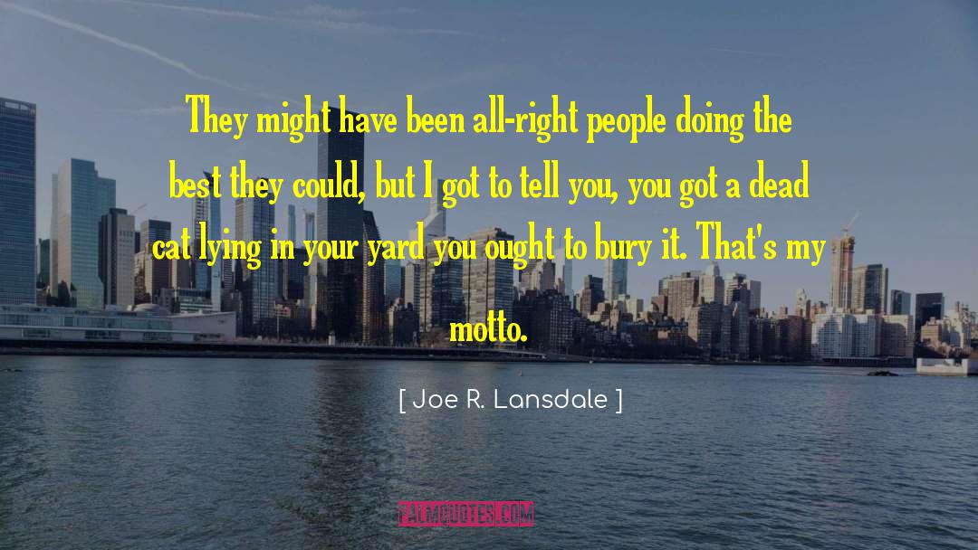 My Motto quotes by Joe R. Lansdale