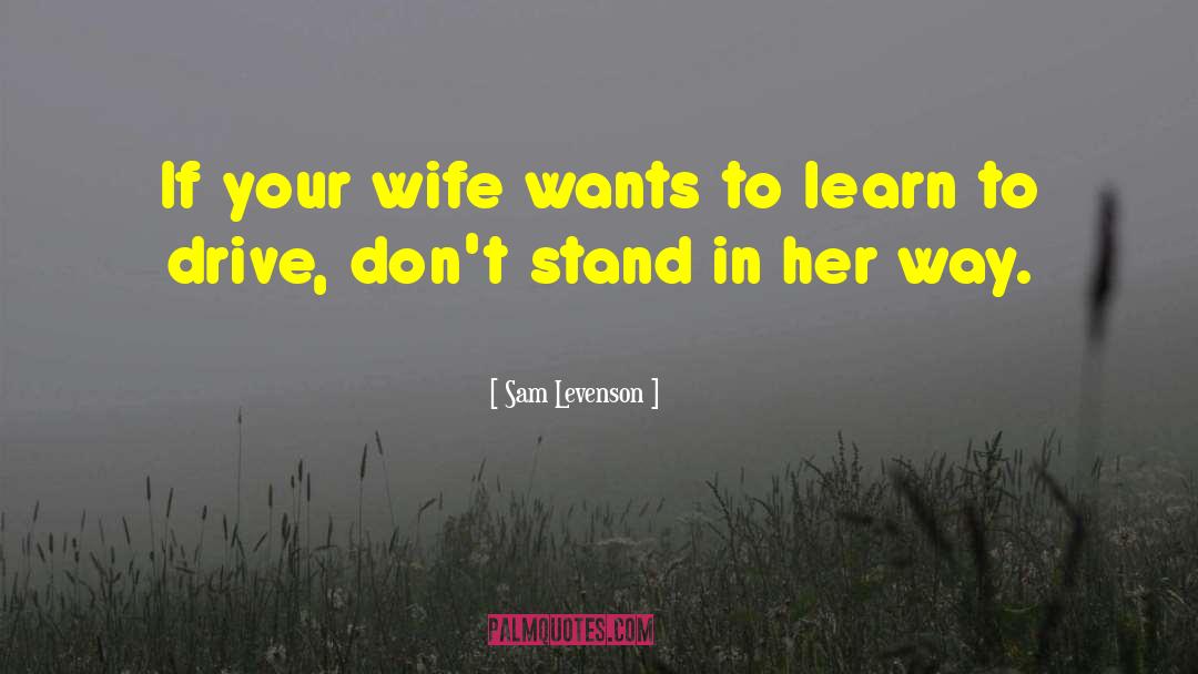 My Wife quotes by Sam Levenson