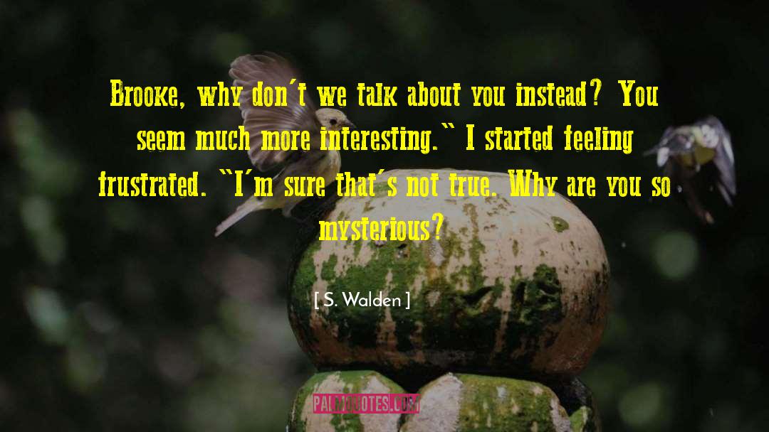 Mysterious Guy quotes by S. Walden