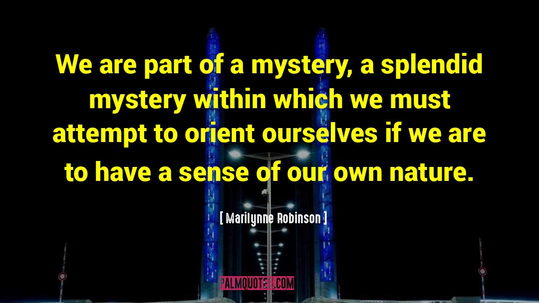 Mystery Suspsense quotes by Marilynne Robinson
