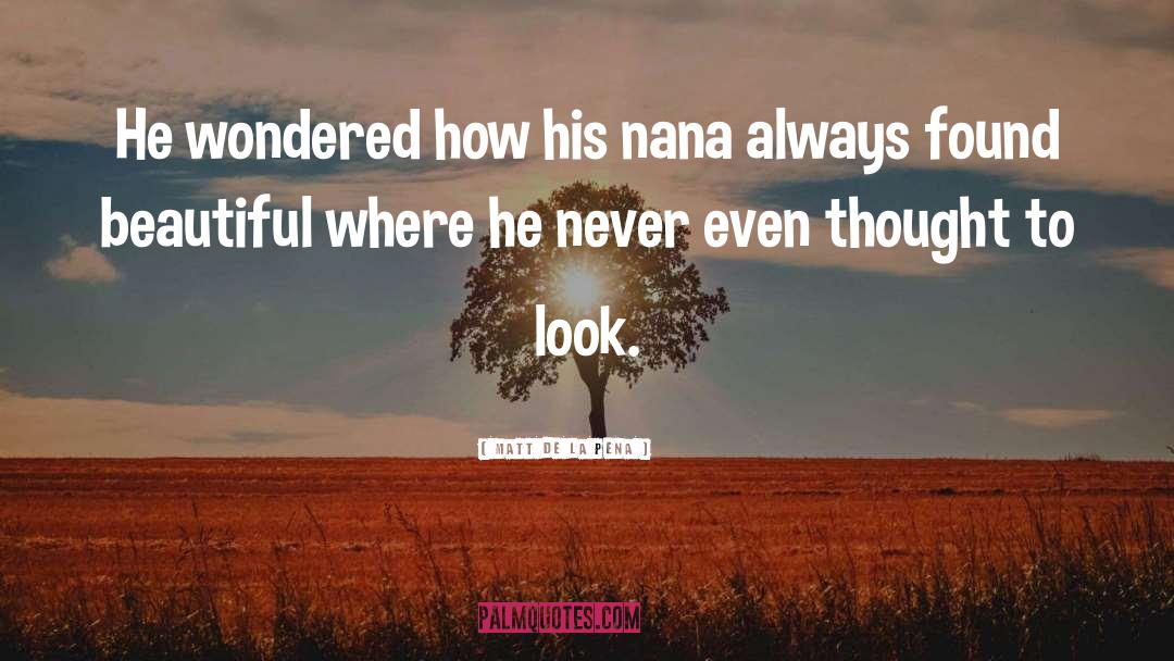 Nana quotes by Matt De La Pena