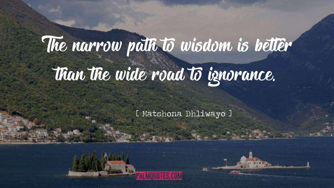 Narrow Path quotes by Matshona Dhliwayo