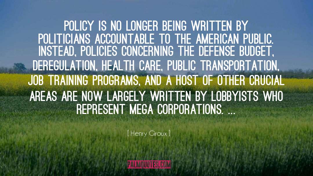 National Policy quotes by Henry Giroux