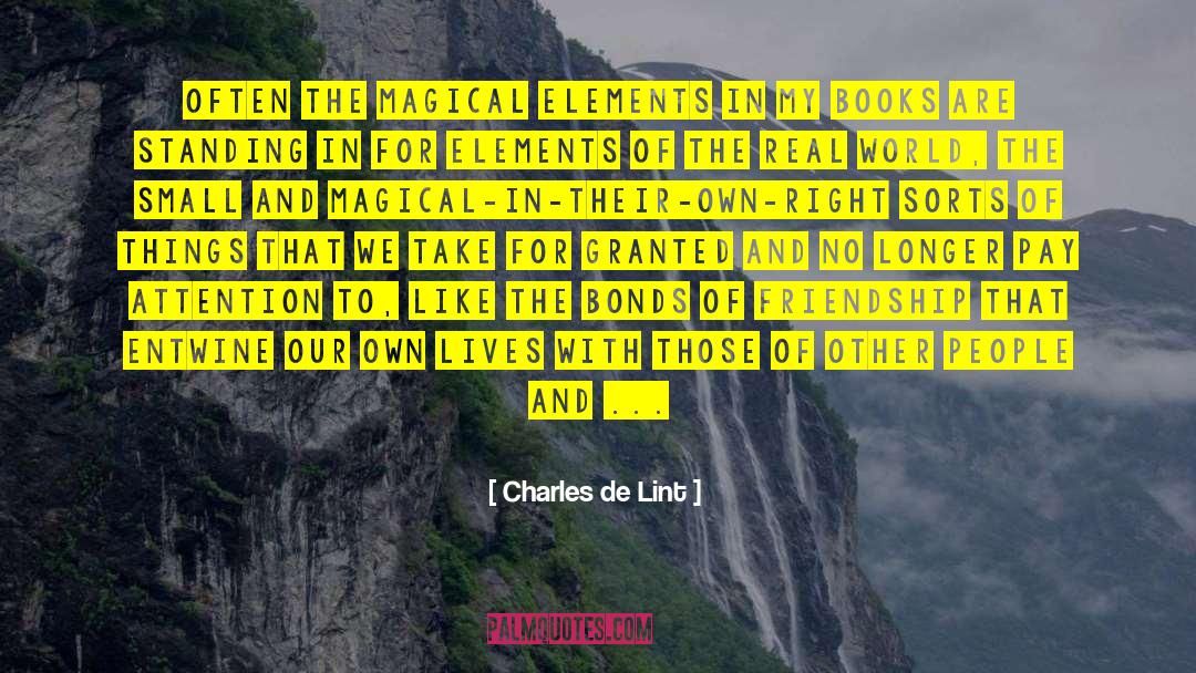 Natural Elements quotes by Charles De Lint