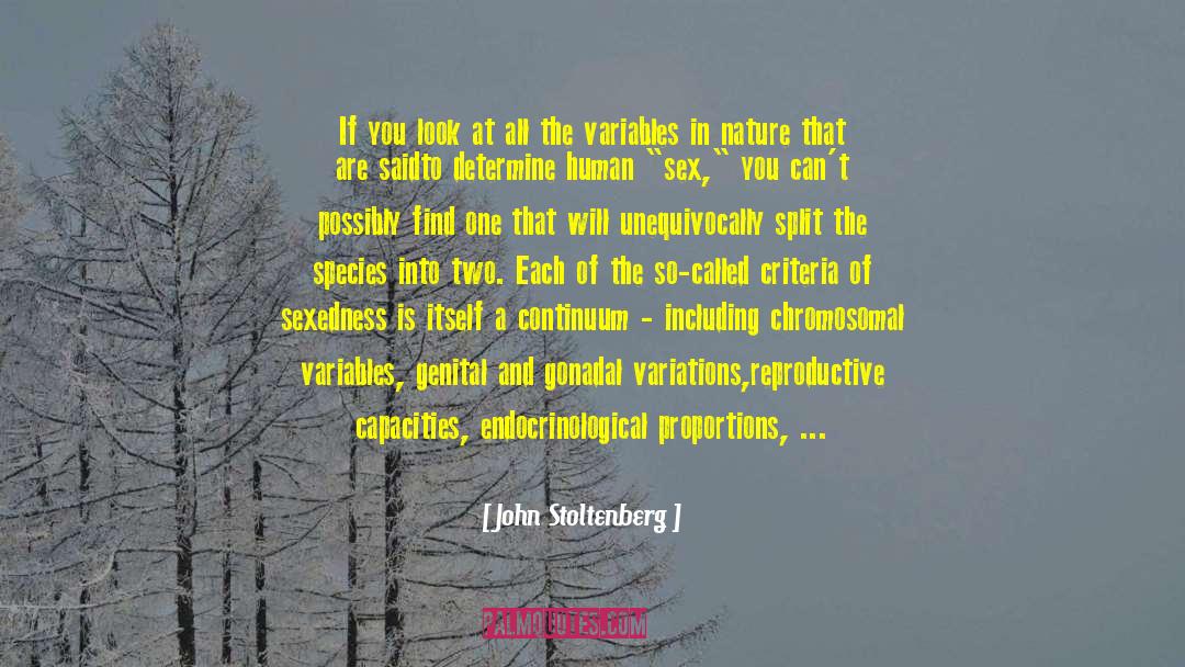Natural Look quotes by John Stoltenberg