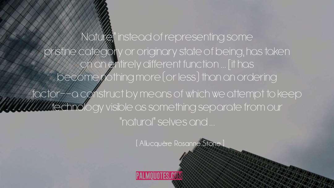 Nature Culture Divide quotes by Allucquère Rosanne Stone