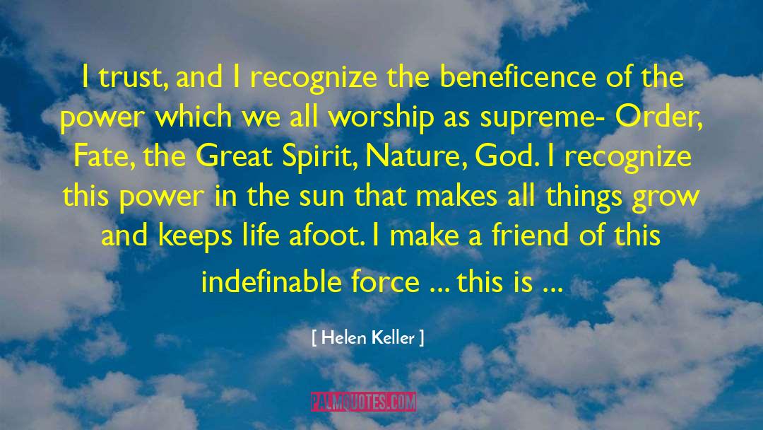 Nature God quotes by Helen Keller