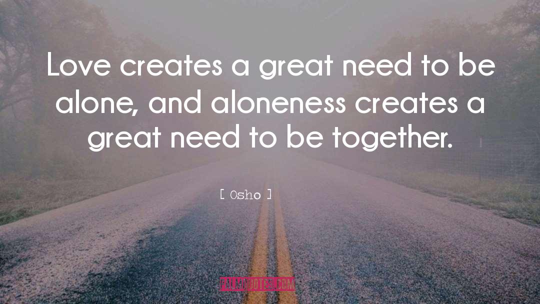 Need To Be Alone quotes by Osho