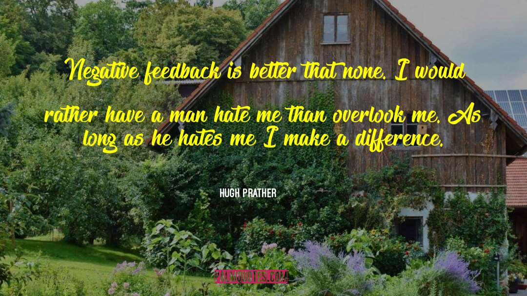 Negative Feedback quotes by Hugh Prather