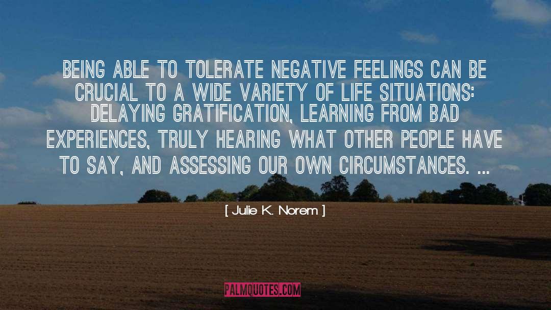 Negative Feelings quotes by Julie K. Norem