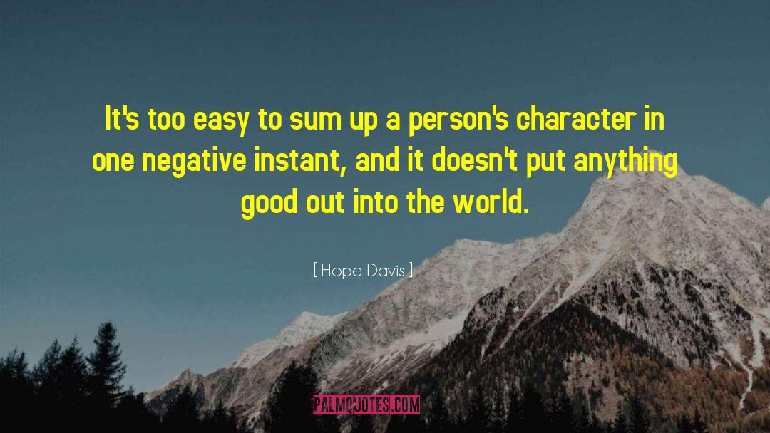 Negative World quotes by Hope Davis