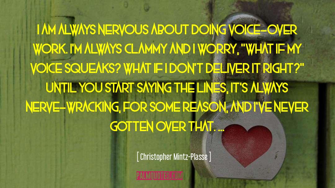 Nerve Wracking Vs Nerve Wrecking quotes by Christopher Mintz-Plasse