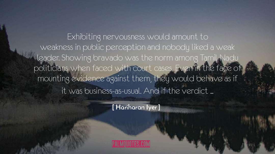 Nervousness quotes by Hariharan Iyer