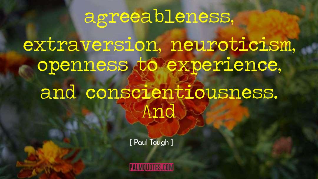 Neuroticism quotes by Paul Tough