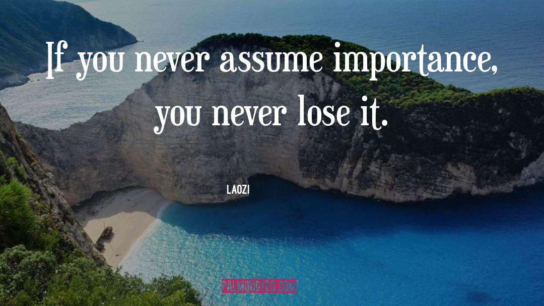 Never Assume quotes by Laozi