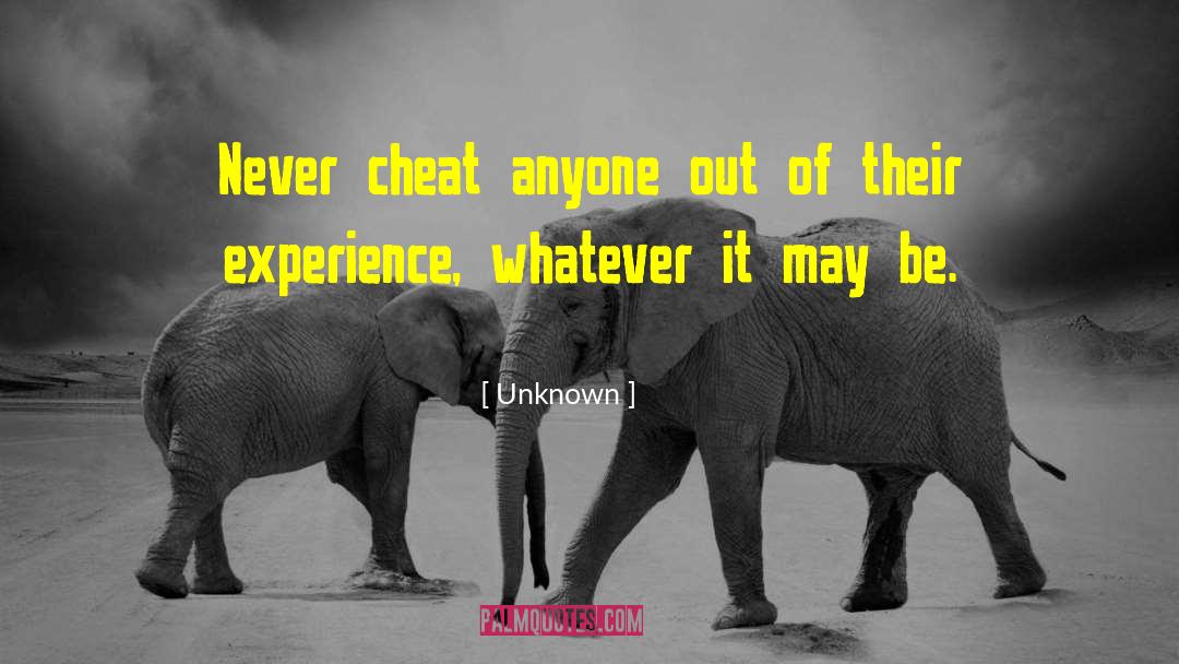 Never Cheat quotes by Unknown