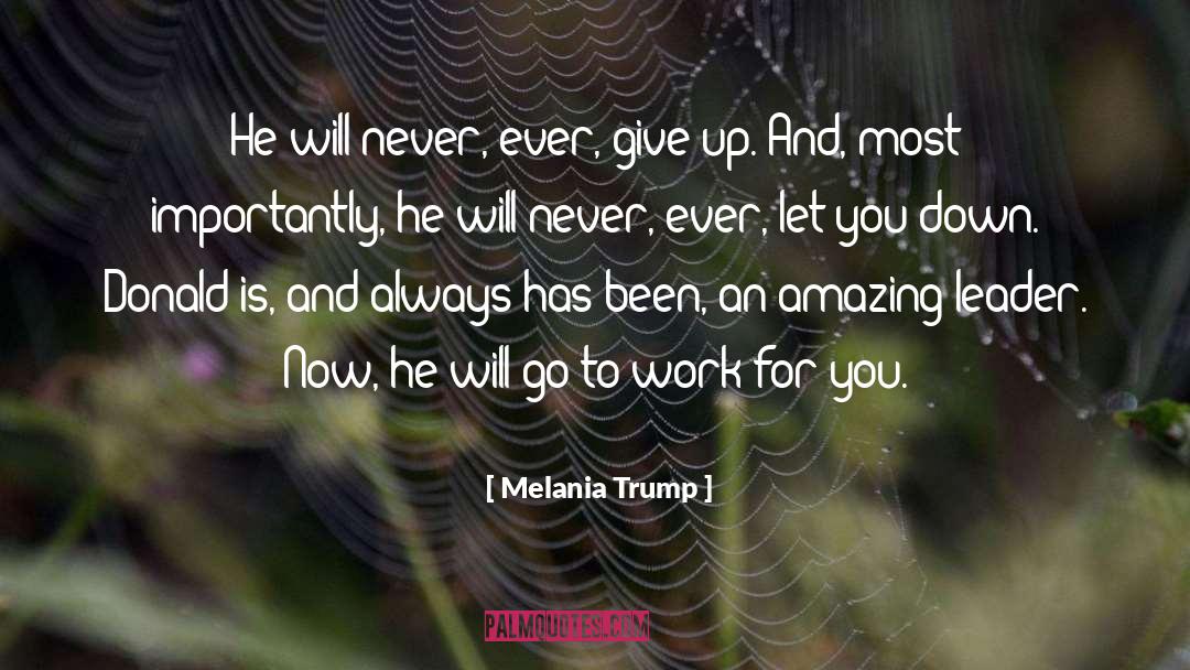 Never Ever Give Up quotes by Melania Trump