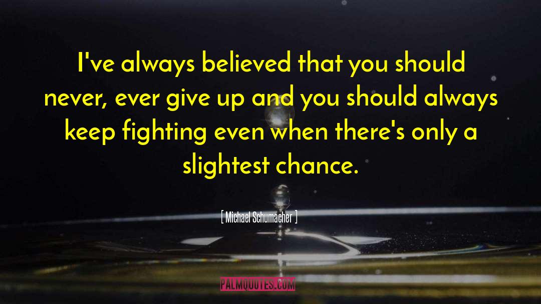 Never Ever Give Up quotes by Michael Schumacher