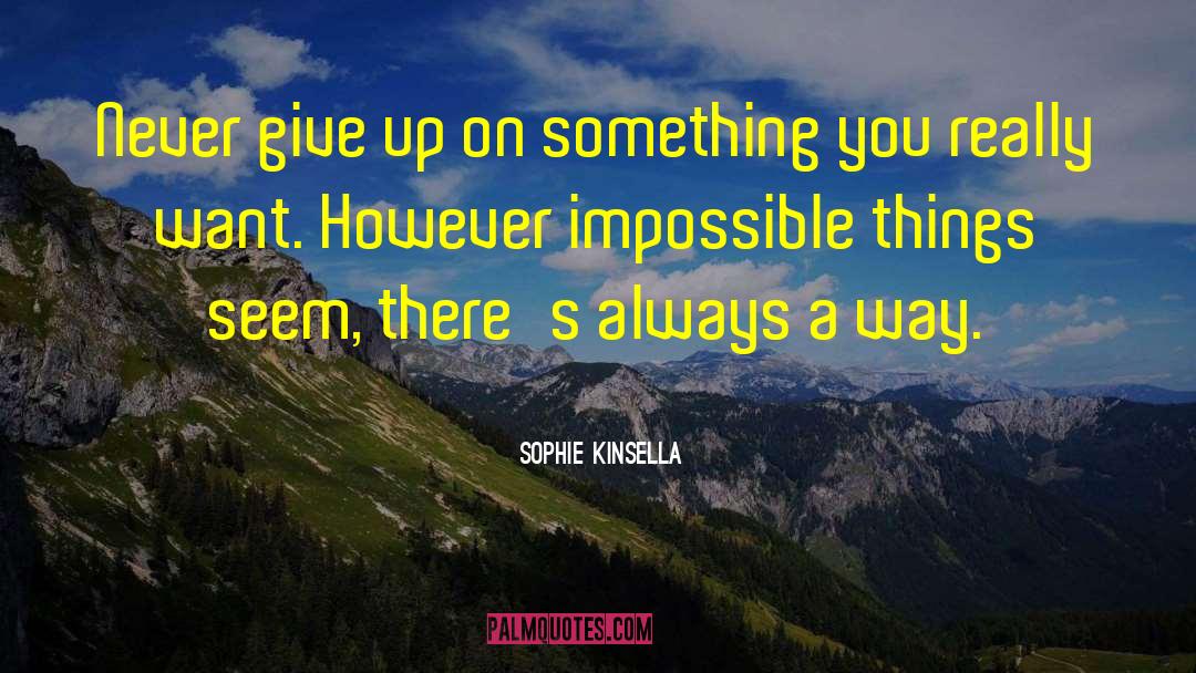 Never Give Up On Something quotes by Sophie Kinsella