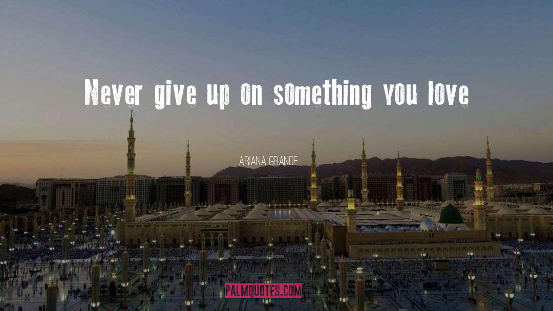 Never Give Up On Something quotes by Ariana Grande