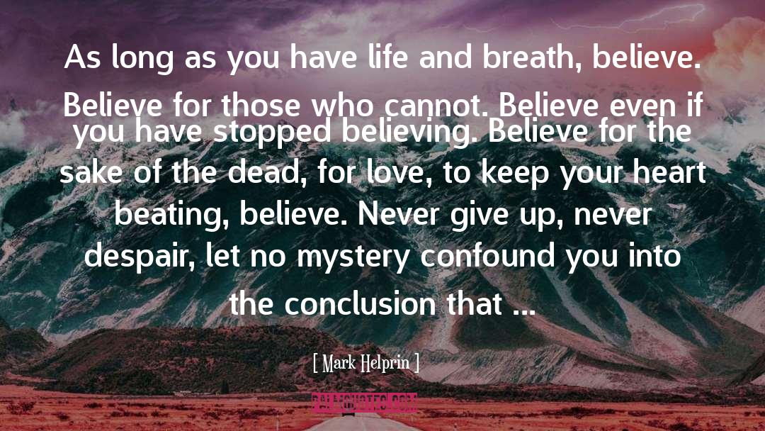 Never Give Up quotes by Mark Helprin