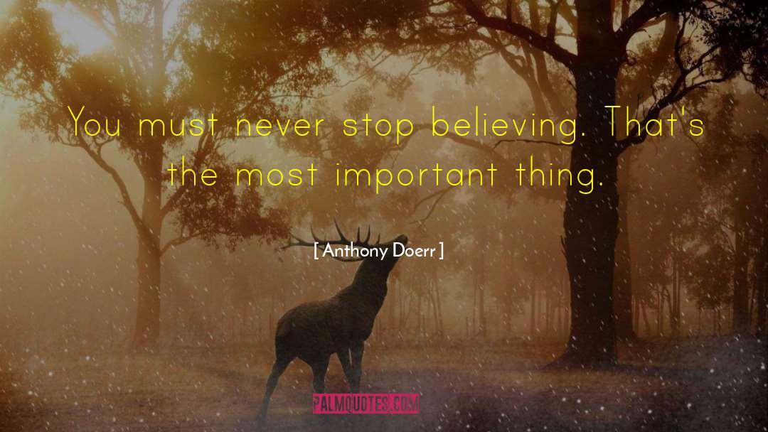 Never Stop Believing quotes by Anthony Doerr