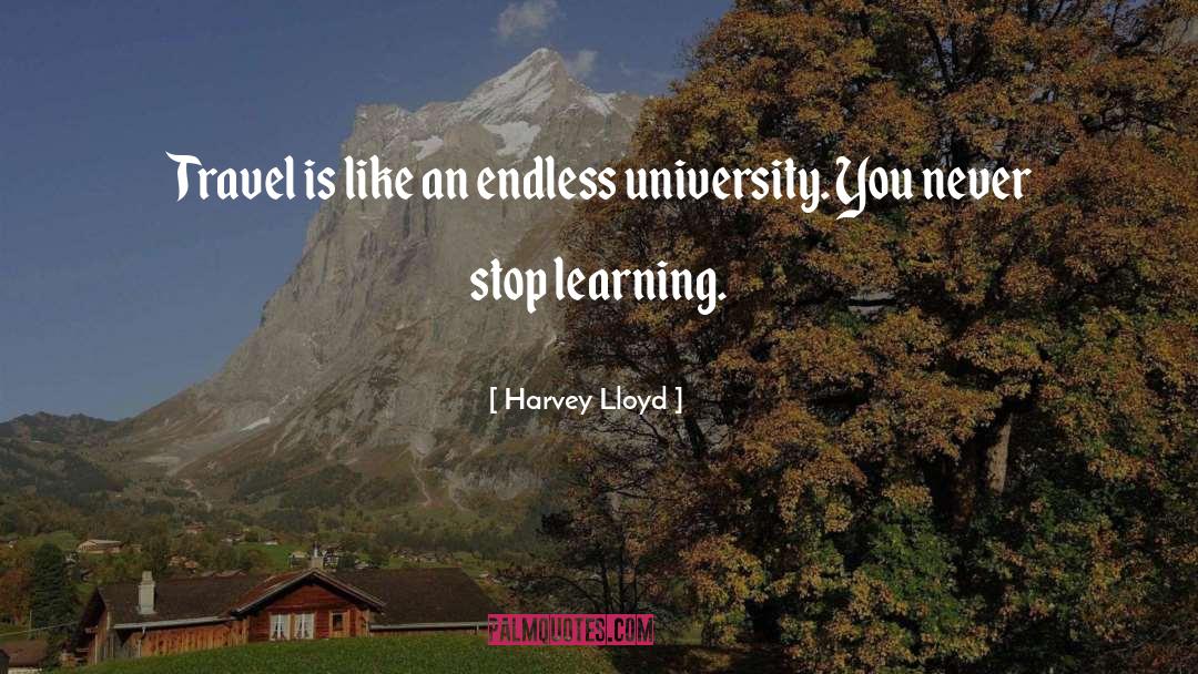 Never Stop Learning quotes by Harvey Lloyd