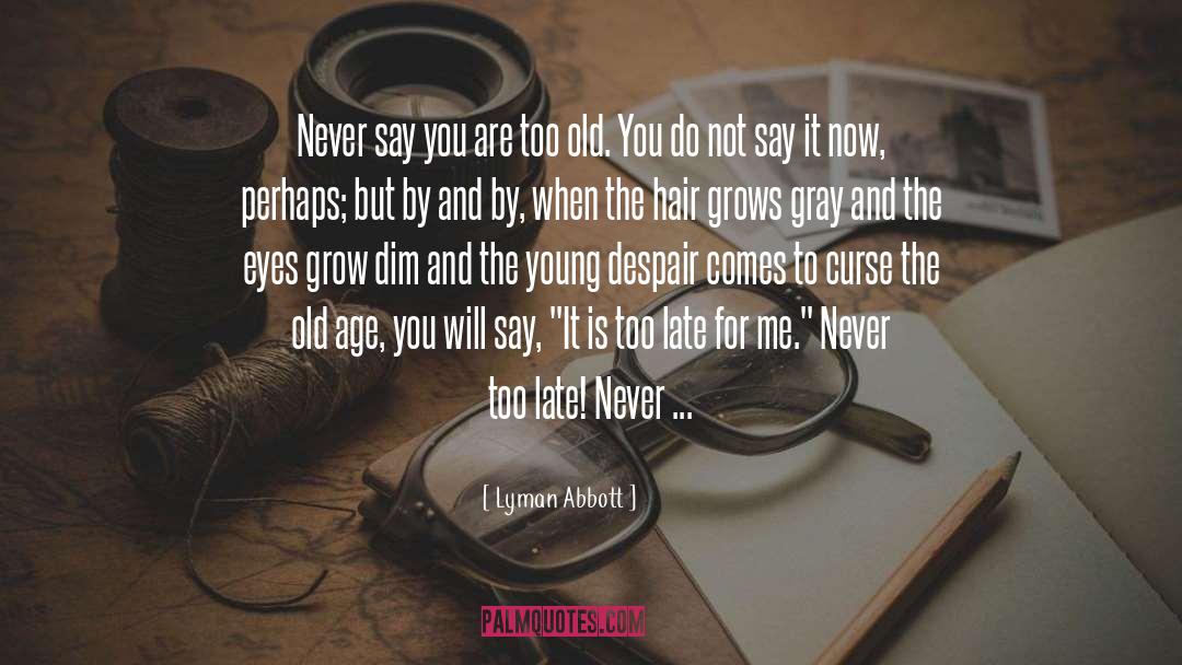 Never Too Late quotes by Lyman Abbott