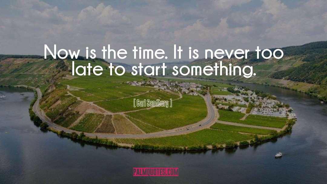 Never Too Late quotes by Carl Sandburg