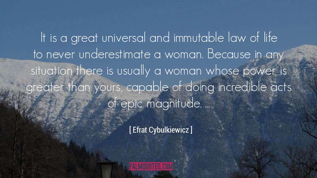Never Underestimate quotes by Efrat Cybulkiewicz