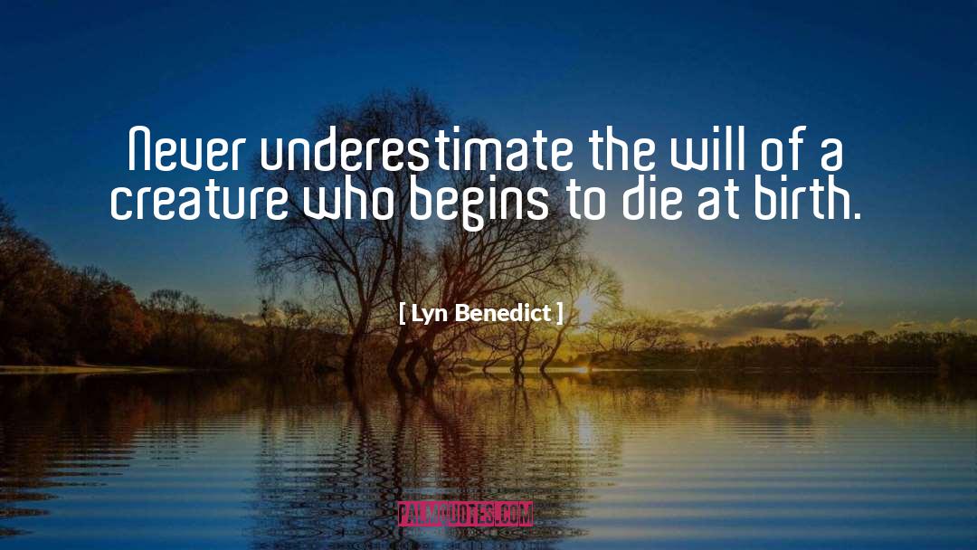 Never Underestimate quotes by Lyn Benedict