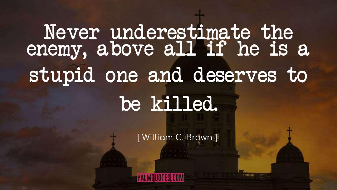 Never Underestimate quotes by William C. Brown