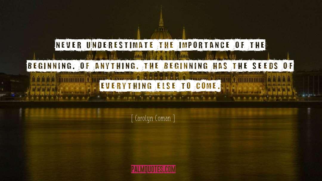 Never Underestimate quotes by Carolyn Coman