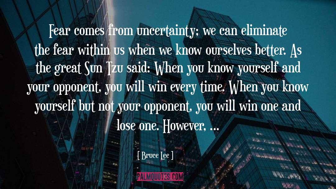 Never Underestimating Your Opponent quotes by Bruce Lee